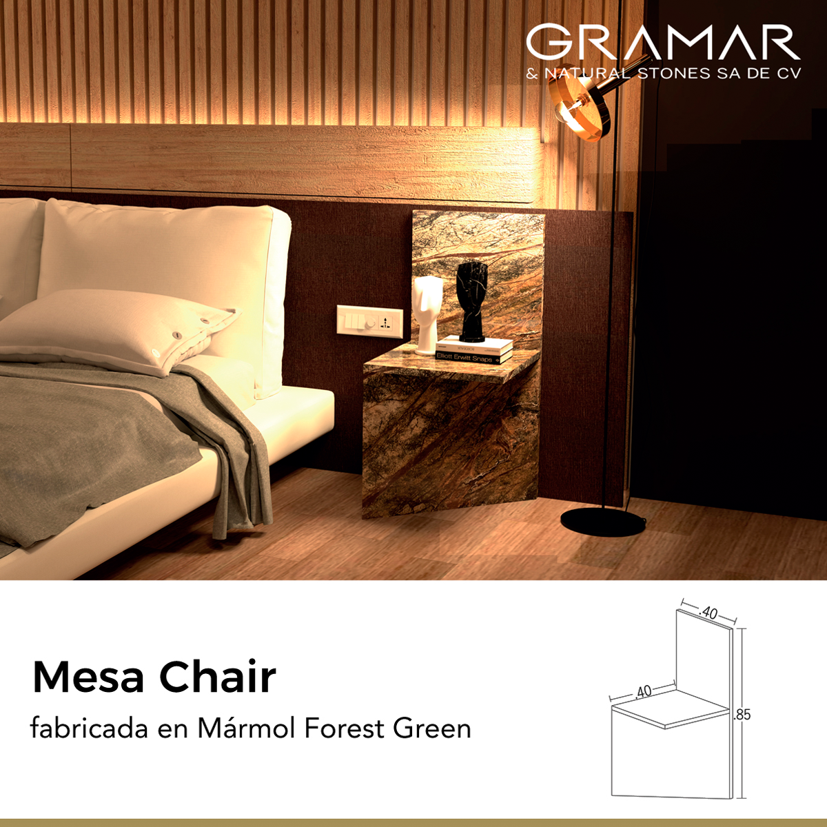 mesa chair en marmol