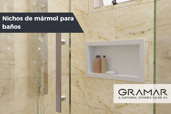 Nichos empotrados de mármol para baños