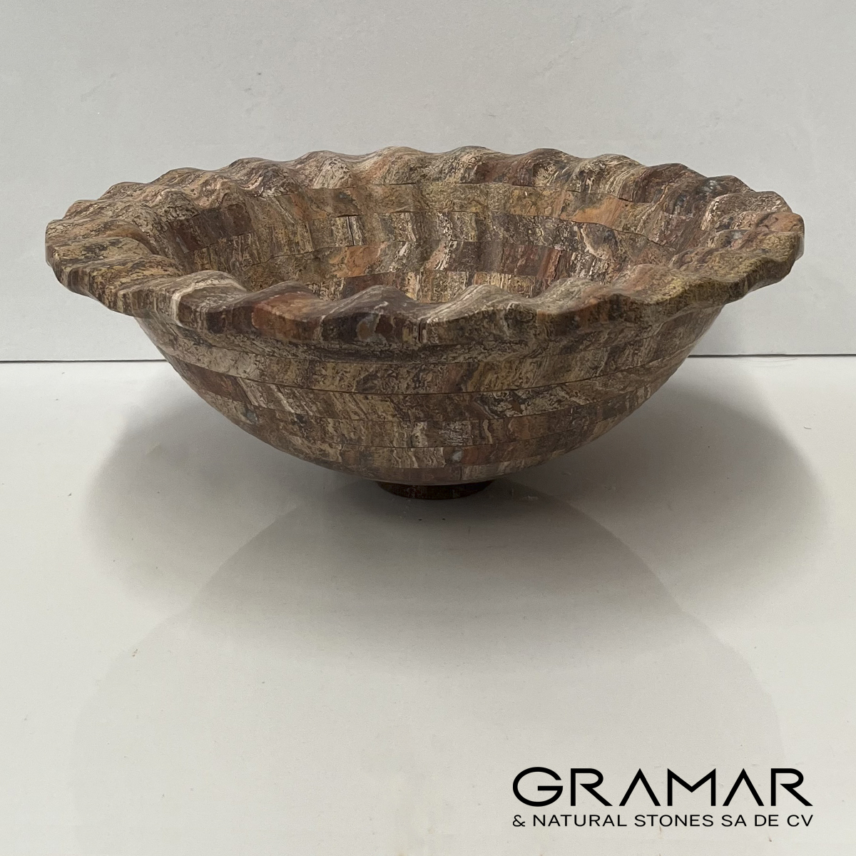 Ovalín de Mármol Travertino Rojo