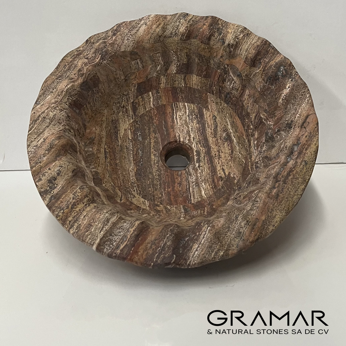 Ovalín de Mármol Travertino Rojo