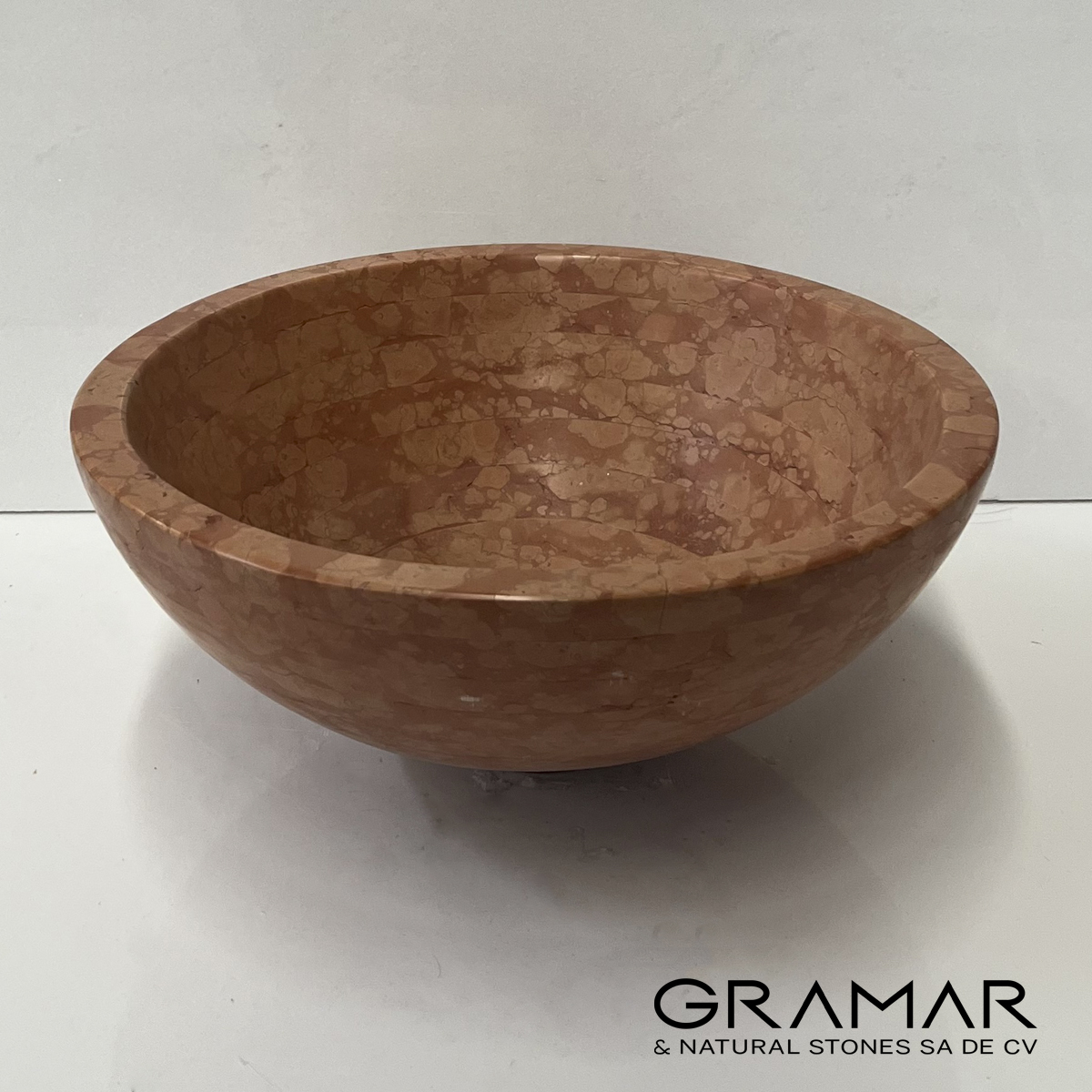 Ovalín de Mármol Rojo Verona Mate